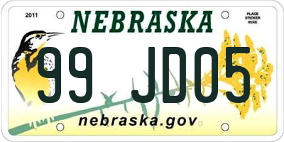 NE license plate 99JD05