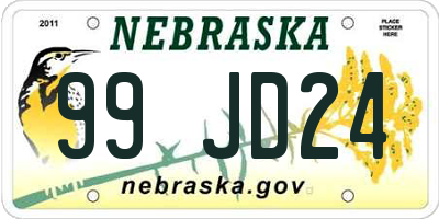 NE license plate 99JD24