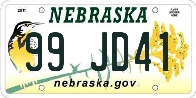 NE license plate 99JD41