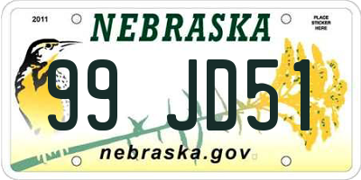 NE license plate 99JD51