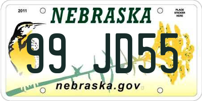 NE license plate 99JD55