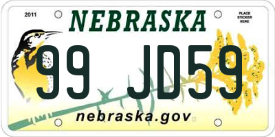 NE license plate 99JD59