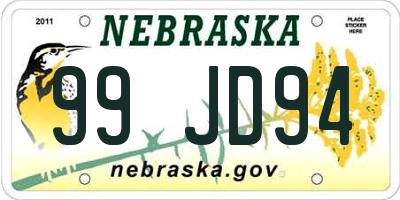 NE license plate 99JD94