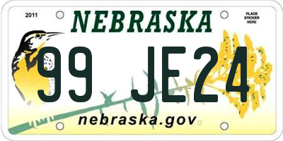 NE license plate 99JE24