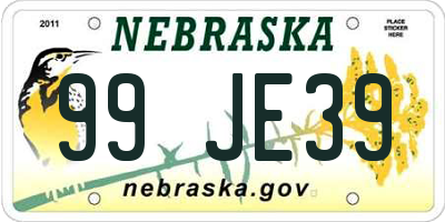 NE license plate 99JE39