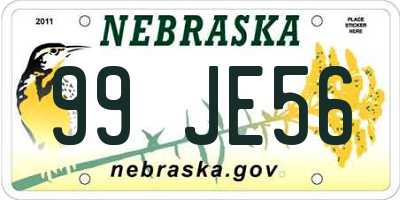 NE license plate 99JE56