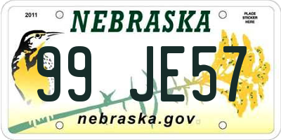 NE license plate 99JE57