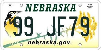 NE license plate 99JF79