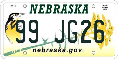 NE license plate 99JG26