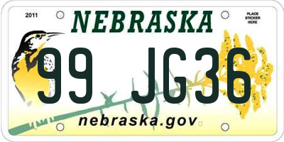 NE license plate 99JG36