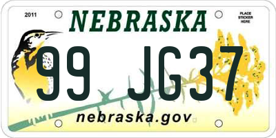 NE license plate 99JG37