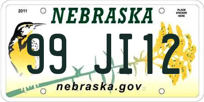 NE license plate 99JI12