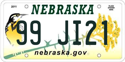 NE license plate 99JI21