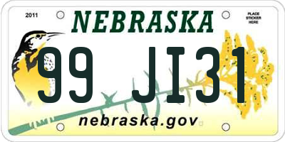 NE license plate 99JI31