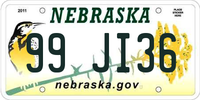 NE license plate 99JI36