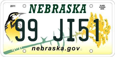 NE license plate 99JI51