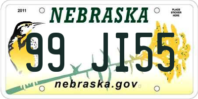 NE license plate 99JI55
