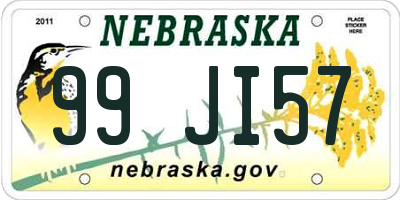 NE license plate 99JI57