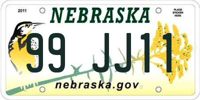 NE license plate 99JJ11