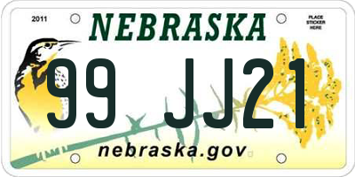 NE license plate 99JJ21
