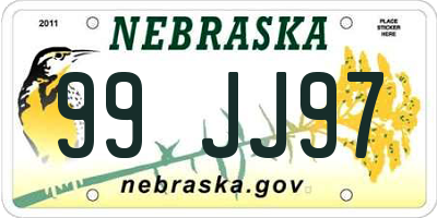 NE license plate 99JJ97