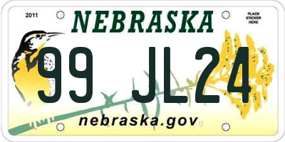 NE license plate 99JL24