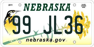 NE license plate 99JL36