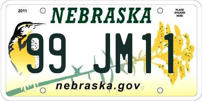 NE license plate 99JM11
