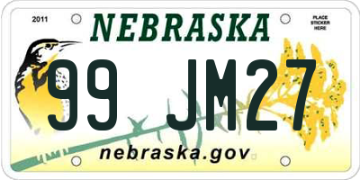 NE license plate 99JM27