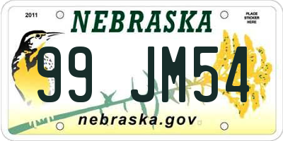 NE license plate 99JM54