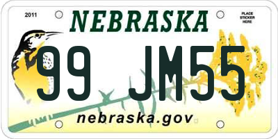 NE license plate 99JM55