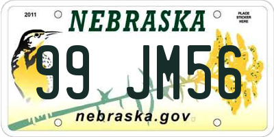 NE license plate 99JM56