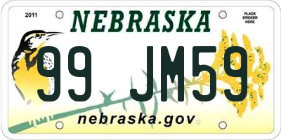 NE license plate 99JM59