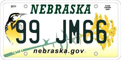 NE license plate 99JM66