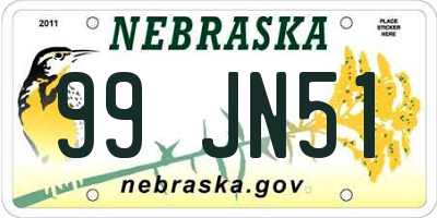 NE license plate 99JN51