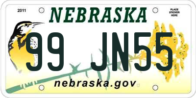 NE license plate 99JN55