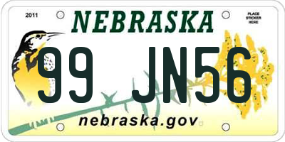 NE license plate 99JN56