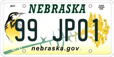 NE license plate 99JP01