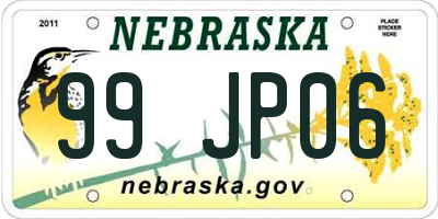 NE license plate 99JP06
