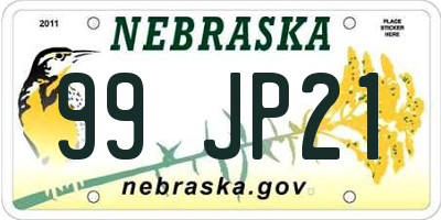 NE license plate 99JP21
