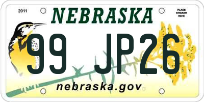 NE license plate 99JP26