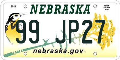 NE license plate 99JP27