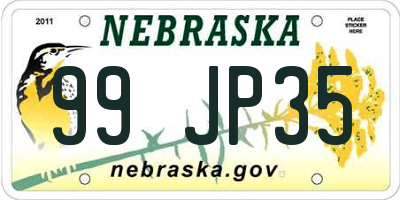 NE license plate 99JP35