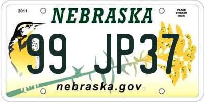 NE license plate 99JP37