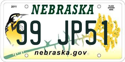 NE license plate 99JP51