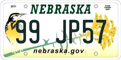 NE license plate 99JP57