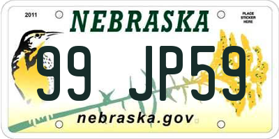 NE license plate 99JP59