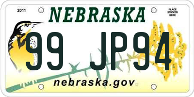 NE license plate 99JP94