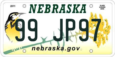 NE license plate 99JP97
