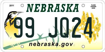 NE license plate 99JQ24